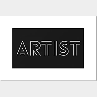 ARTIST Minimal Text Design Black White Posters and Art